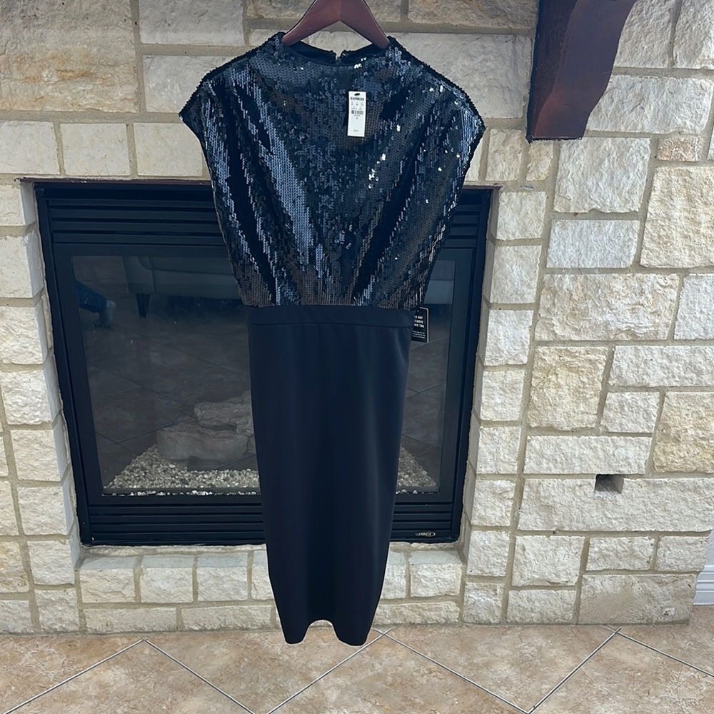 Elegant Black Sequin Dress